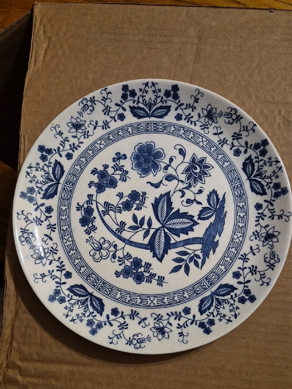 Blue Onion Blue and White Floral Decorative Dinner Plate - 11.5"X 11.5